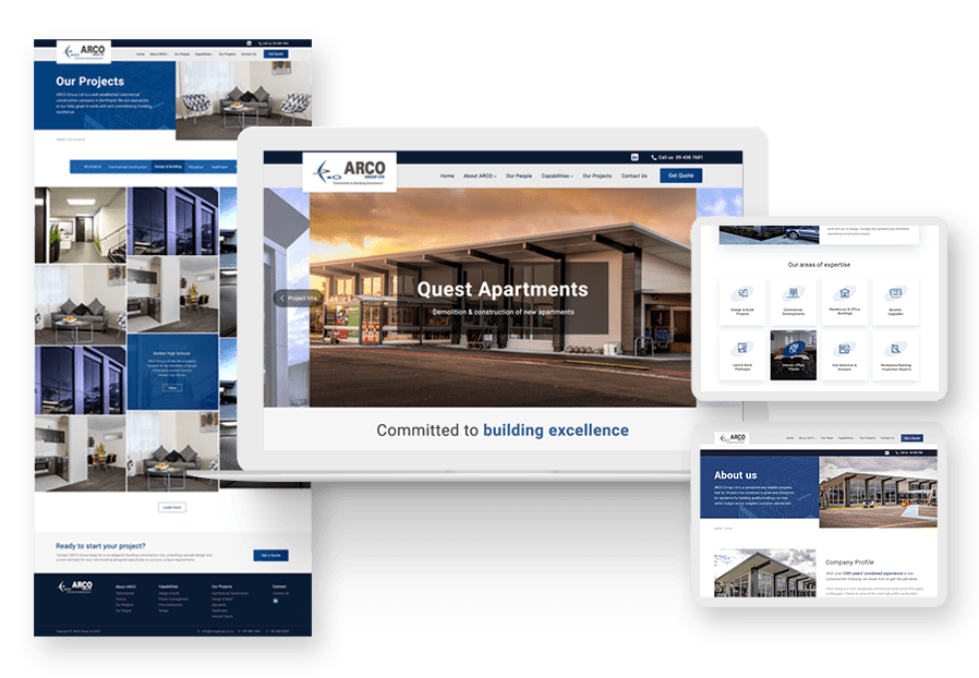 Www.zardebiltimo created the website for construction company ARCO to present their services